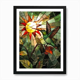 Hummingbird Stained Glass 17 Art Print