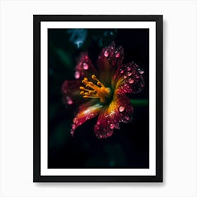 Raindrops On A Flower 5 Art Print