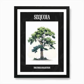 Sequoia Tree Pixel Illustration 4 Poster Art Print