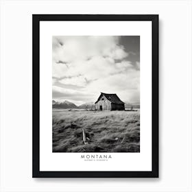 Poster Of Montana, Black And White Analogue Photograph 2 Art Print