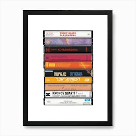 Philip Glass - Music Poster- Albums on Cassette Print Art Print