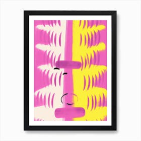 Yellow And Pink Abstract 3 Art Print