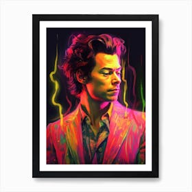 Harry Styles Neon Art Print