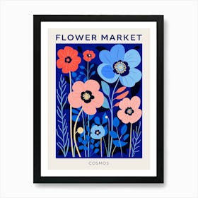 Blue Flower Market Poster Cosmos 4 Art Print