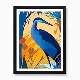 Great Blue Heron Pop Matisse Bird Art Print