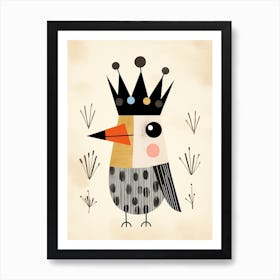 Little Crow 1 Wearing A Crown Art Print