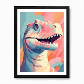 Colourful Dinosaur Velocisaurus 3 Art Print