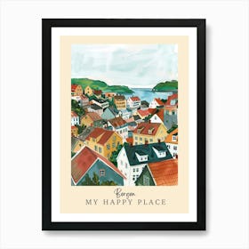 My Happy Place Bergen 1 Travel Poster Poster