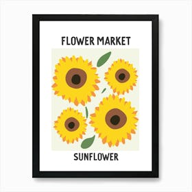 Flower Market Poster Sunflower Art Print