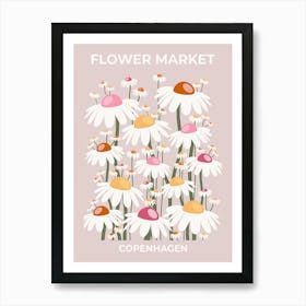 Flower Market Copenhagen Blush Pink Art Print