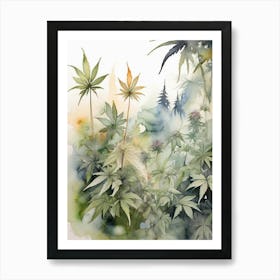 Marijuana Plants In The Forest Art Print