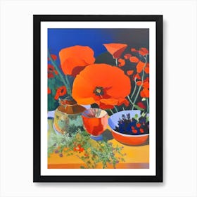 California Poppy Spices And Herbs Oil Painting Art Print