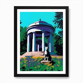 A Painting Of A Cat In Kew Gardens, United Kingdom In The Style Of Pop Art 03 Art Print