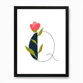 Living Room Floral Letters 17 Art Print