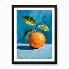 Orange On Blue 4 Art Print