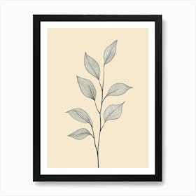 Drawing Of A Leaf Art Print