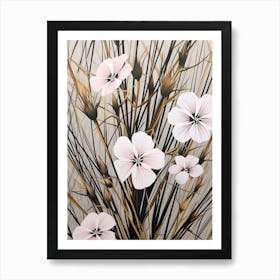 Flower Illustration Flax Flower Flower 2 Art Print