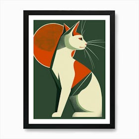 Cat In The Moonlight 5 Art Print