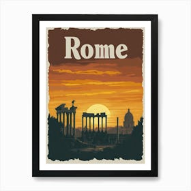 Aihrgdesign A Mid Century Modern Travel Poster For Rome Showi 1c60c33a 533e 472d A46c 67e1ba71710e 2 Art Print