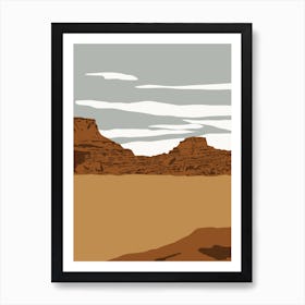 Desert Red Rock Cliffs Art Print