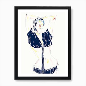 Portrait Of A Model White Art Print