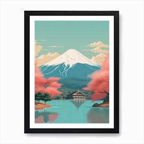 Mount Fuji Japan Travel Illustration 4 Art Print