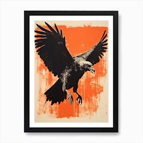 Vulture, Woodblock Animal Drawing 4 Art Print