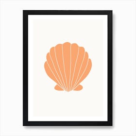 Orange Clam Shell Art Print