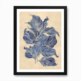 Blue Leaves 19 Art Print