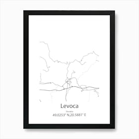 Levoca,Slovakia Minimalist Map Art Print