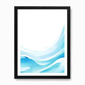 Blue Ocean Wave Watercolor Vertical Composition 100 Art Print