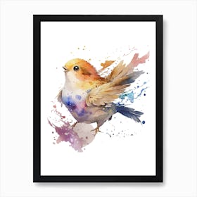 Colorful Bird Watercolor Art Print