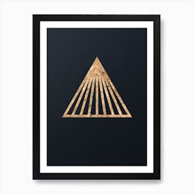 Abstract Geometric Gold Glyph on Dark Teal n.0388 Art Print