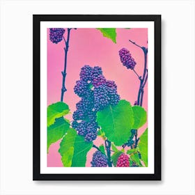 Mulberry 1 Risograph Retro Poster Fruit Art Print