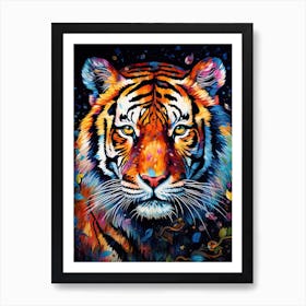 Tiger Art In Pointillism Style 2 Art Print