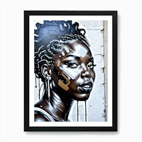 Graffiti Mural Of Beautiful Black Woman 351 Art Print