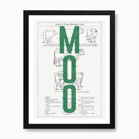 Moo On Cow Art Print