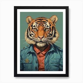 Tiger Illustrations Hipster 4 Art Print