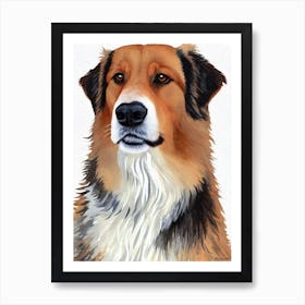 Norwegian Lundehund 2 Watercolour Dog Art Print