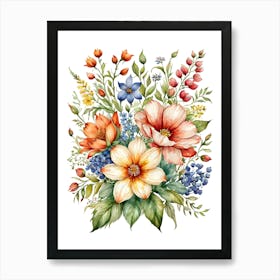 Watercolor Flowers 30 Art Print