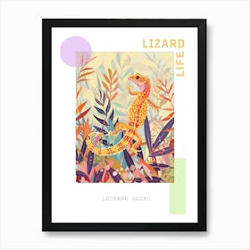 Orange Leopard Gecko Abstract Modern Illustration 1 Poster Art Print