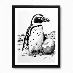 African Penguin Hatching 2 Art Print