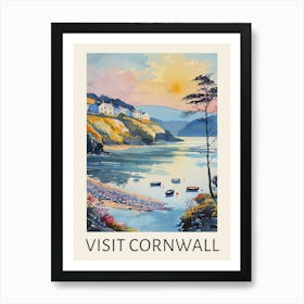 Visit Cornwall Sunset Travel Poster Art Print