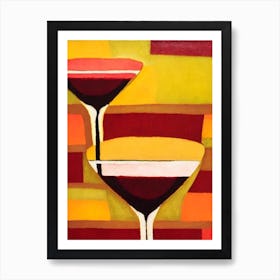 Chocolate MCocktail Poster artini Paul Klee Inspired Abstract Cocktail Poster Art Print