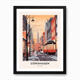 Vintage Winter Travel Poster Copenhagen Denmark 5 Art Print