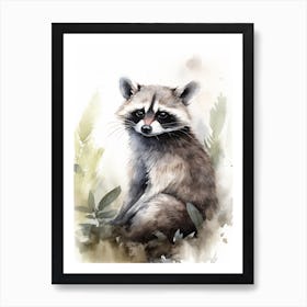 A Honduran Raccoon Watercolour Illustration Storybook 3 Art Print