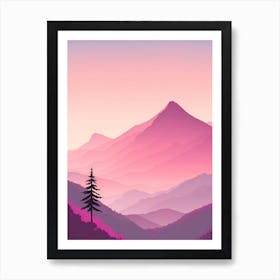 Misty Mountains Vertical Background In Pink Tone 98 Art Print