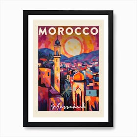 Marrakech Morocco 1 Fauvist Painting Travel Poster Art Print