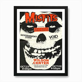 Original Orange Misfits Necros Flyer Dc Punk Show Frame Art Print