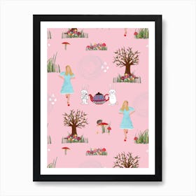 Alice Wonderland Pink Affiche